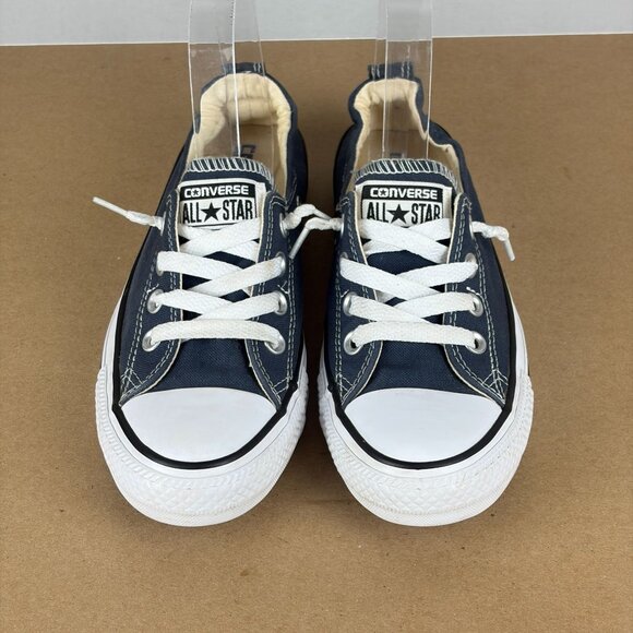 Converse Shoreline Elastic Heel Sneakers Womens 7 Navy Blue White Pull On - Picture 2 of 10